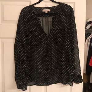 Black and White Sheer Blouse